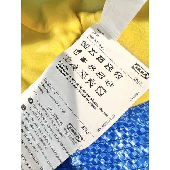 Ikea Knorva Plastic Bag Lined Bucket Hat Cap One Size Blue Official Y2K 90s VTG - Picture 5 of 5